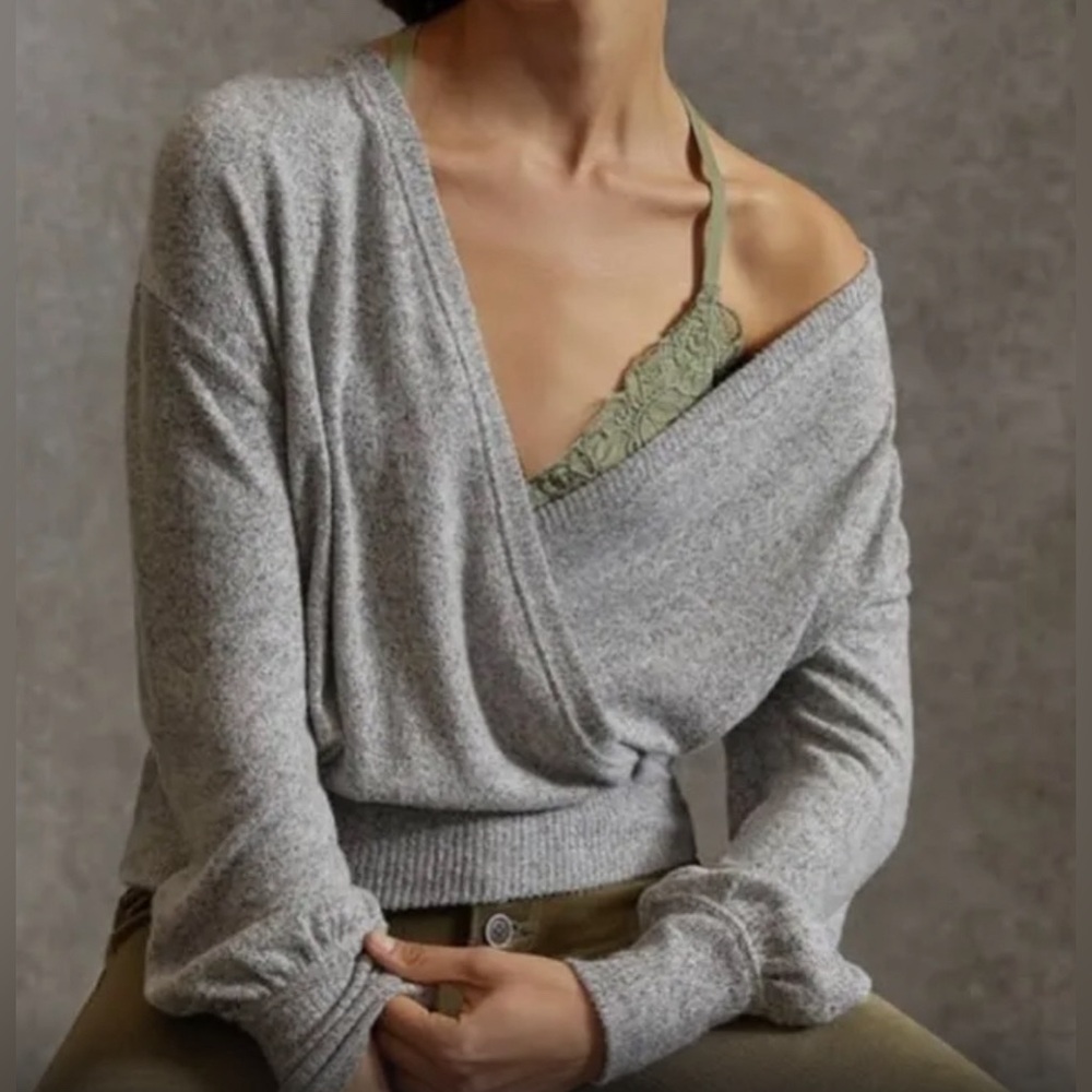 Anthropologie soft cross front sweater